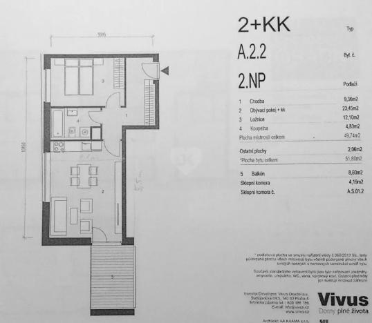 Pronájem bytu 2+kk, Praha - Holešovice, Dělnická, 64 m2
