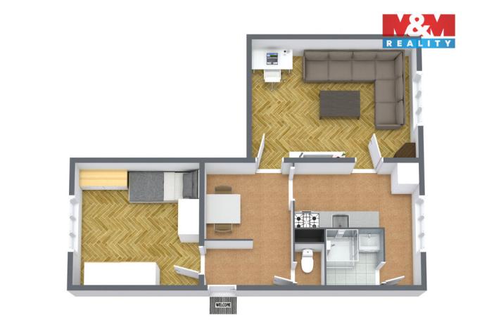 Prodej bytu 2+1, Aš, Příbramská, 51 m2