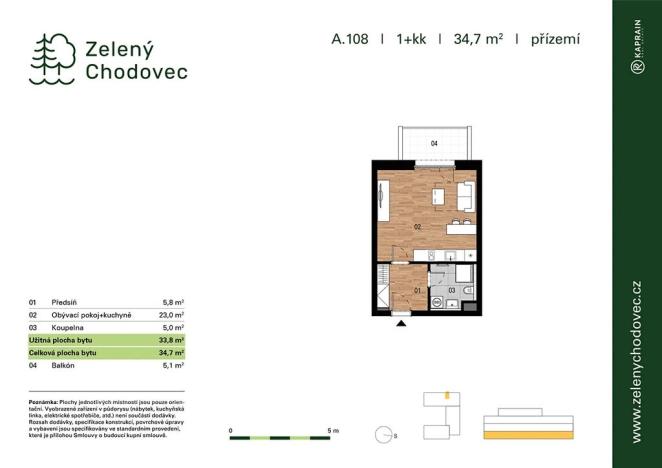 Prodej bytu 1+kk, Praha - Chodov, Blažimská, 33 m2