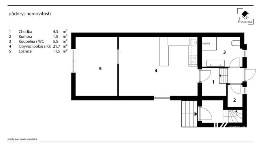 Prodej bytu 2+kk, Mladé Buky, 44 m2
