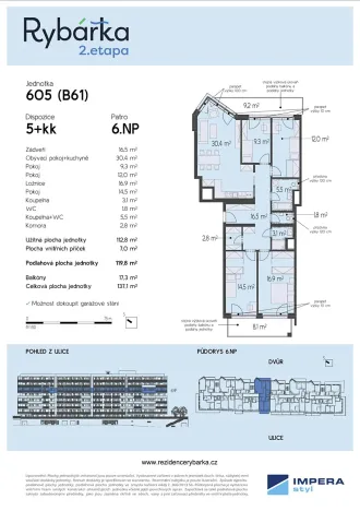 Prodej bytu 5+kk, Brno, Rybářská, 112 m2