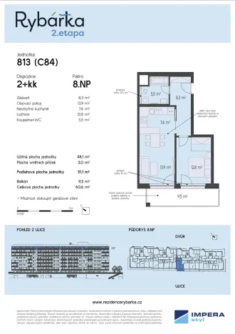 Prodej bytu 2+kk, Brno, Rybářská, 48 m2