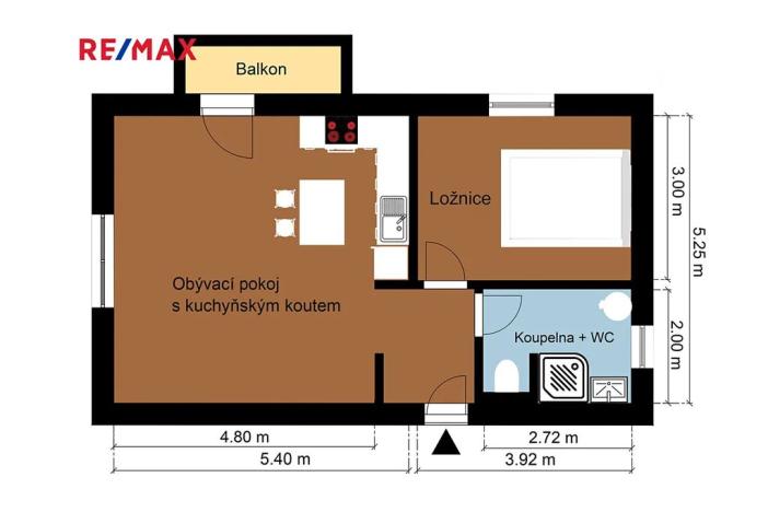 Pronájem bytu 2+kk, Vochov, 51 m2
