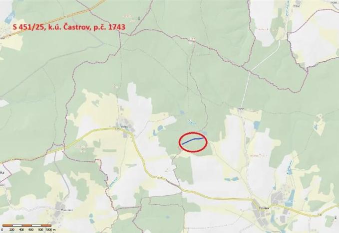 Prodej lesa, Častrov, 5341 m2