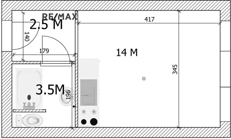Pronájem bytu 1+kk, Kolín, Dělnická, 20 m2