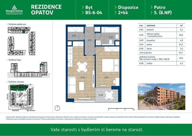 Pronájem bytu 2+kk, Praha - Chodov, Líbalova, 47 m2