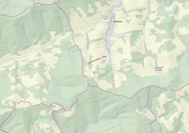 Dražba lesa, Zděchov, 1413 m2