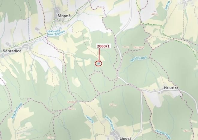 Dražba louky, Slopné, 2555 m2