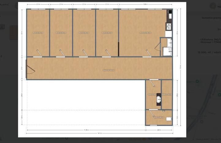 Pronájem kanceláře, Olomouc, I. P. Pavlova, 65 m2