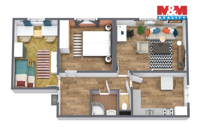 Prodej bytu 3+1, Nová Role, Školní, 74 m2