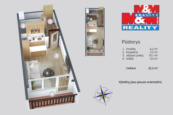 Prodej bytu 1+kk, Děčín - Děčín III-Staré Město, Žerotínova, 28 m2