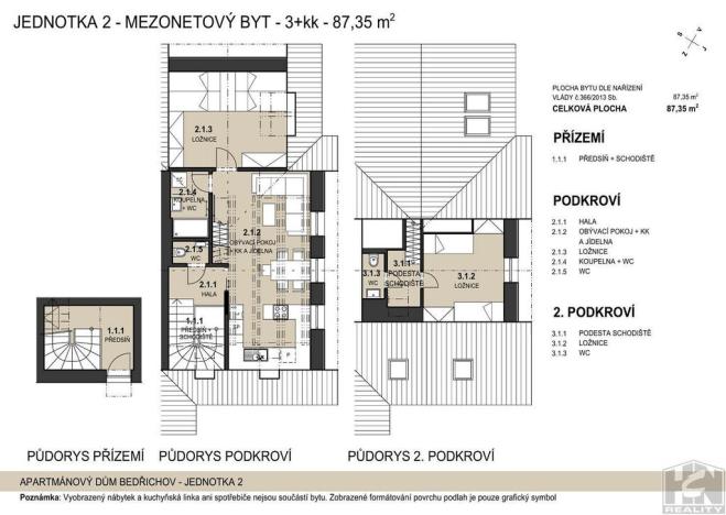 Prodej bytu 3+kk, Bedřichov, 87 m2