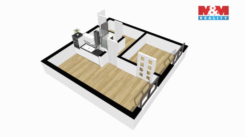 Pronájem bytu 2+kk, Nymburk, Generála Antonína Sochora, 41 m2