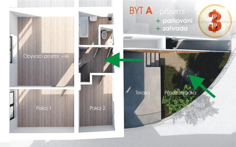 Prodej bytu 3+kk, Svatobořice-Mistřín, Hlavní, 65 m2