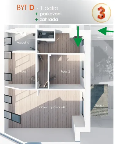 Prodej bytu 3+kk, Svatobořice-Mistřín, Hlavní, 94 m2