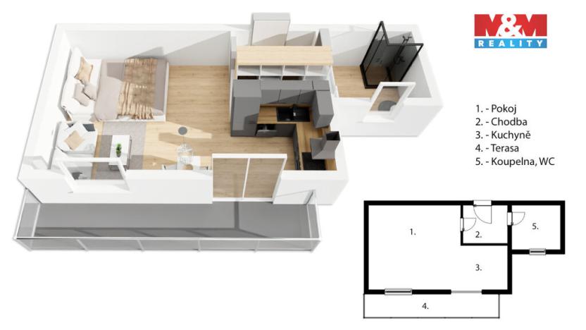 Prodej bytu 1+kk, Vrbno pod Pradědem, Žižkova, 31 m2