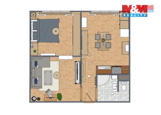 Pronájem bytu 1+1, Žatec, Mládežnická, 39 m2