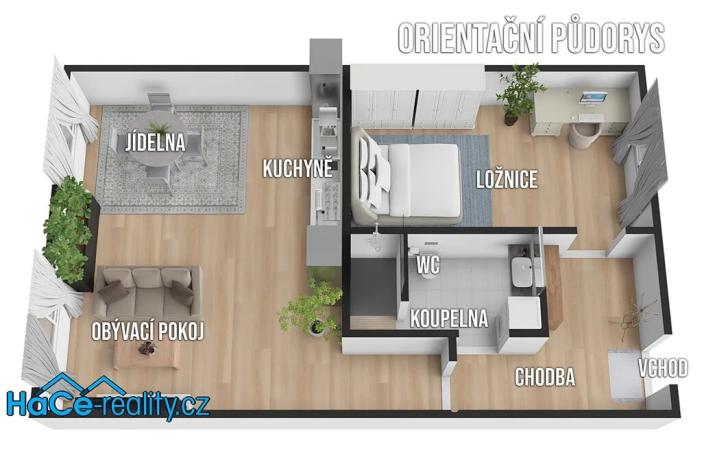 Pronájem bytu 2+kk, Kvasiny, 58 m2