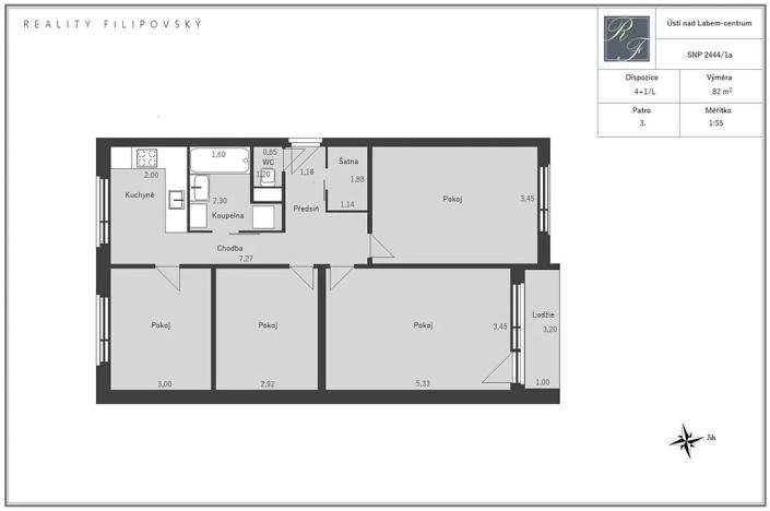 Pronájem bytu 4+1, Ústí nad Labem, SNP, 82 m2