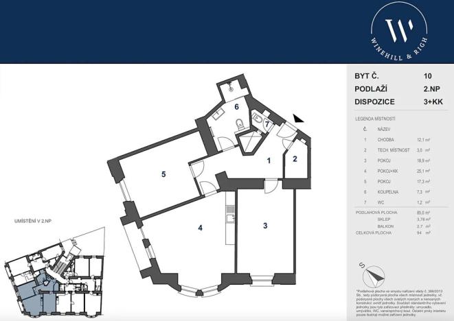 Prodej bytu 3+kk, Praha - Vršovice, Žitomírská, 94 m2