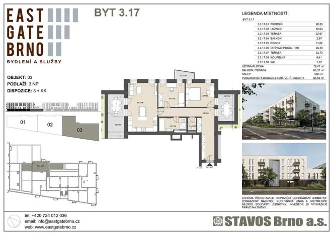 Prodej bytu 3+kk, Brno, Řípská, 85 m2