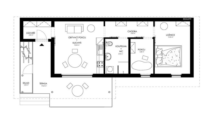 Pronájem rodinného domu, Ždírec nad Doubravou, Průmyslová, 77 m2