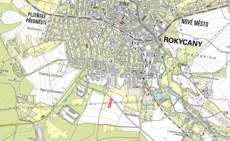 Prodej komerčního pozemku, Rokycany, 6644 m2