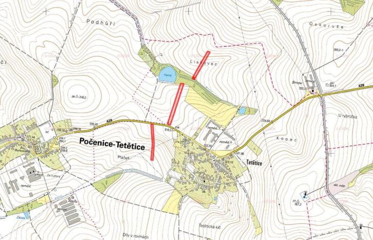Prodej pole, Počenice-Tetětice, 13592 m2