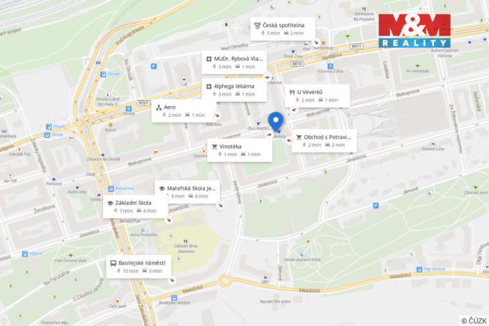 Pronájem bytu 2+kk, Praha - Žižkov, Biskupcova, 44 m2