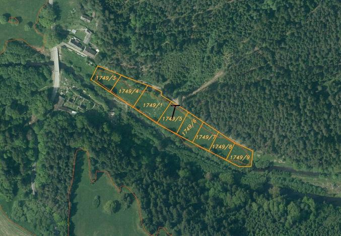 Prodej pole, Kaplice - Blansko, 843 m2