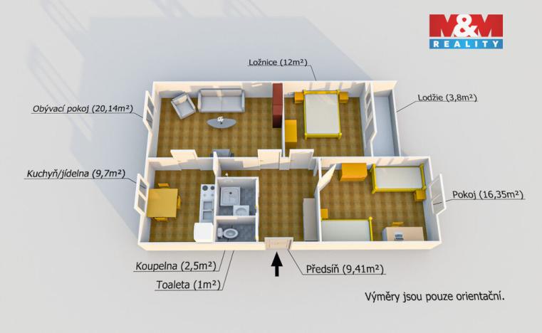 Prodej bytu 3+1, Plzeň - Bolevec, Rabštejnská, 77 m2
