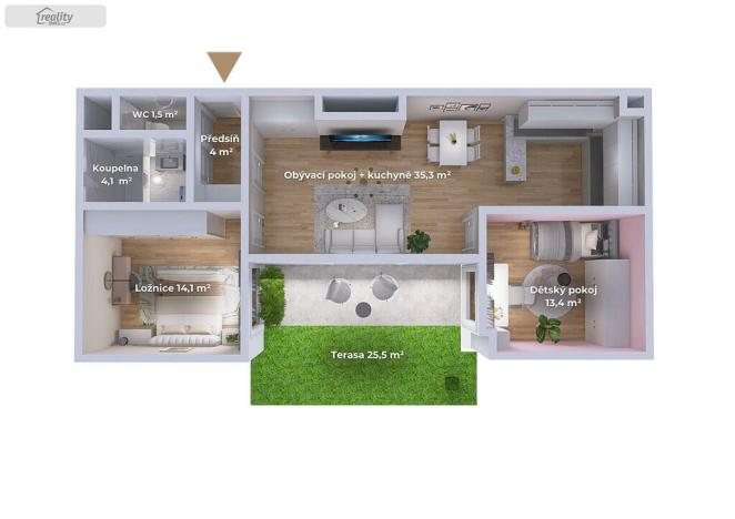 Prodej bytu 3+kk, Oslavany, náměstí 13. prosince, 76 m2