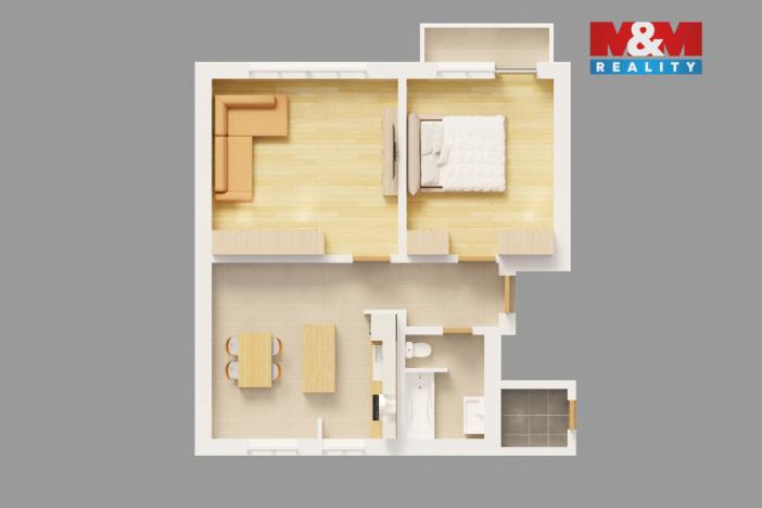 Prodej bytu 3+kk, Unhošť, Karla Čapka, 62 m2