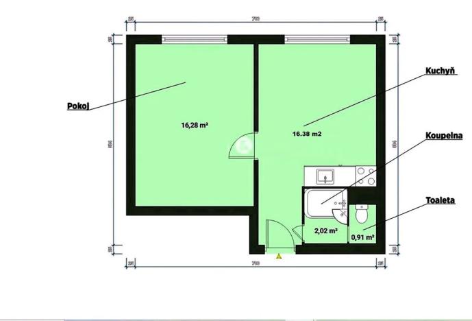 Prodej bytu 1+1, Chomutov, Pod Břízami, 36 m2