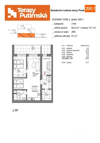 Prodej bytu 2+kk, Písek, Dolní, 60 m2