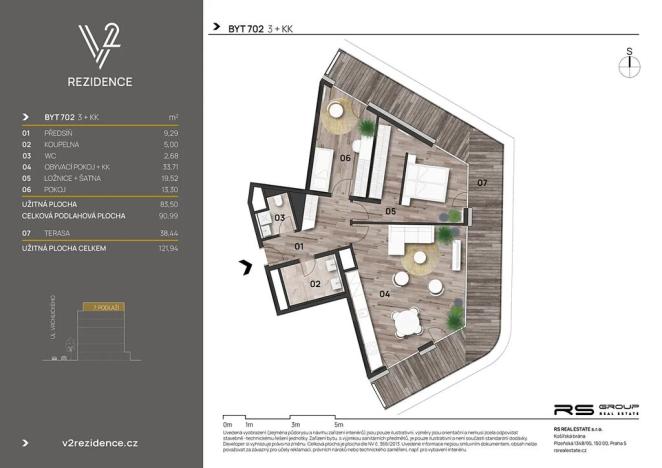 Prodej bytu 3+kk, Praha - Košíře, Hlaváčkova, 91 m2