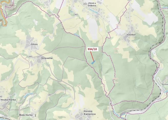 Dražba lesa, Jílové u Držkova, 4305 m2