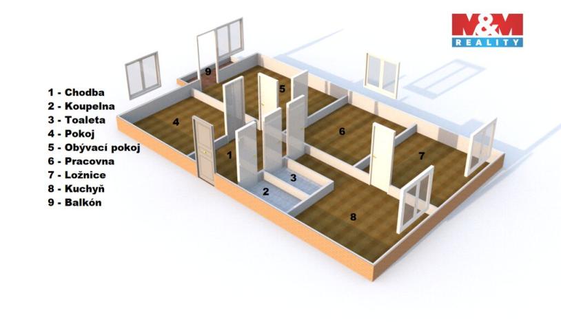 Pronájem bytu 4+1, Radvanice, 72 m2