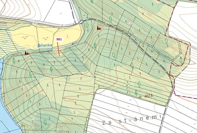 Dražba lesa, Mladoňovice, 961 m2