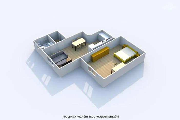 Pronájem bytu 2+kk, Plzeň, Vrchlického, 46 m2