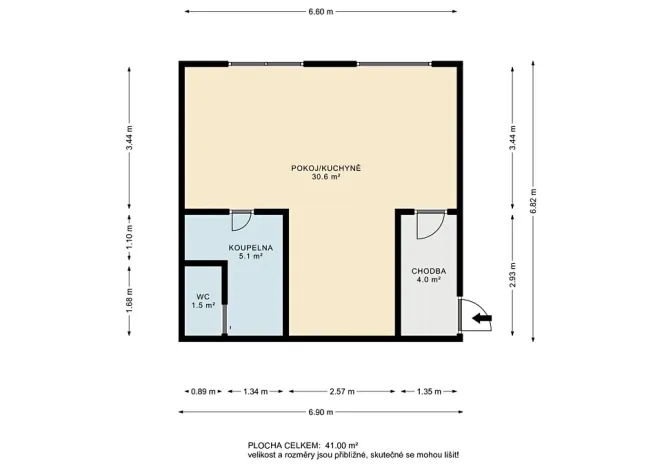 Pronájem bytu 1+kk, Praha - Vinohrady, Uruguayská, 38 m2