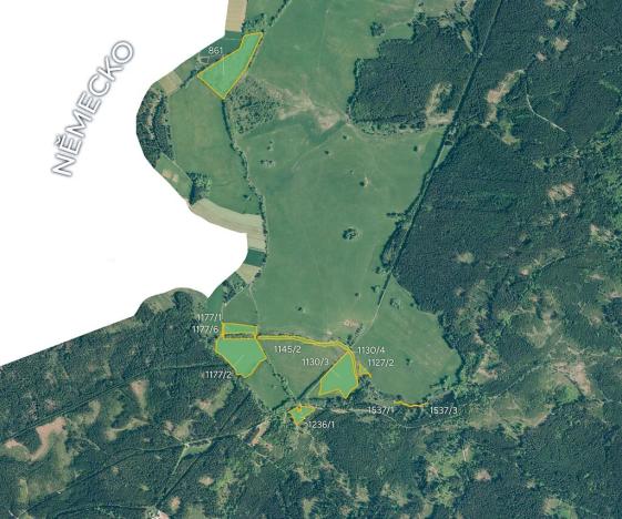 Prodej podílu louky, Halže, 113420 m2