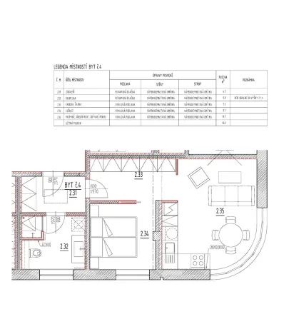 Pronájem bytu 2+kk, Písek, Pražská, 46 m2