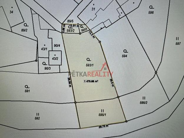 Prodej pozemku pro bydlení, Tábor, Potoční, 1463 m2
