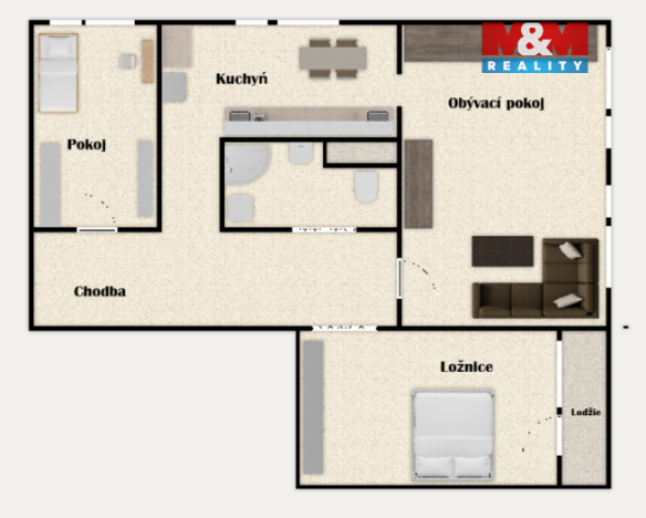 Prodej bytu 3+1, Chrudim - Chrudim III, U Stadionu, 71 m2