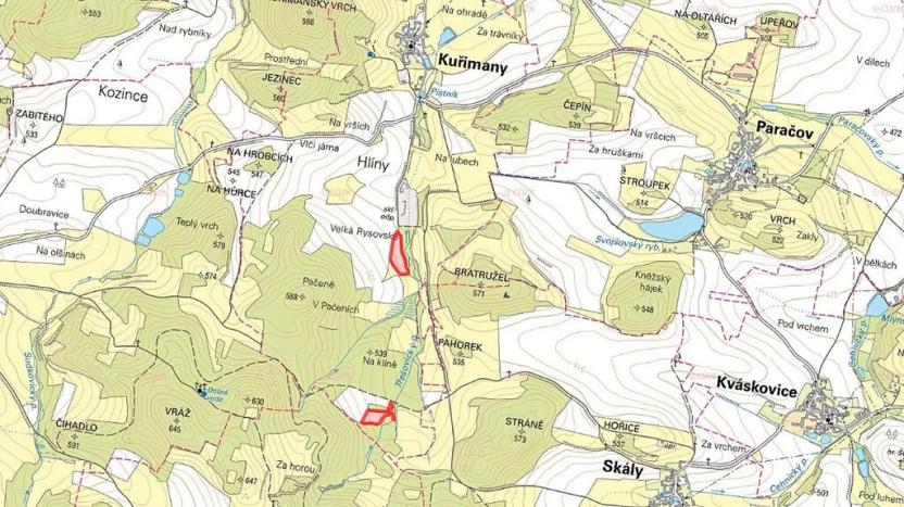 Prodej pole, Kuřimany, 7564 m2