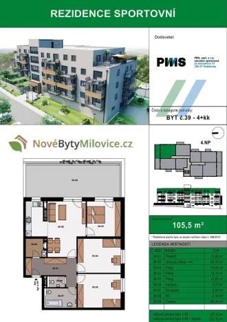 Prodej bytu 4+kk, Milovice, 132 m2