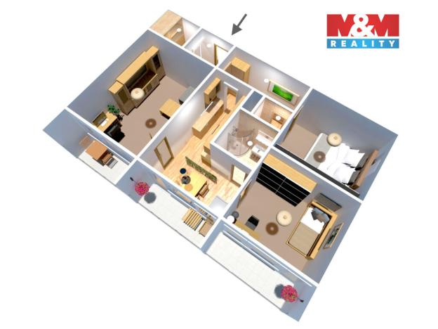 Prodej bytu 3+1, Chomutov, Havlíčkova, 62 m2