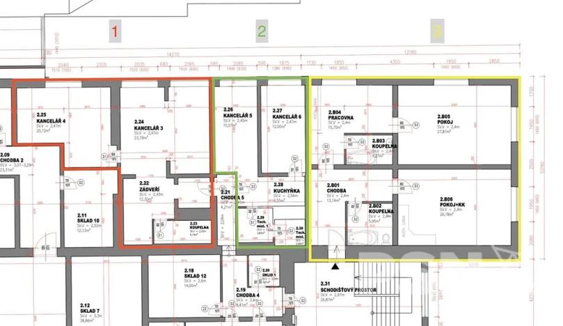 Pronájem kanceláře, Brno, Komárovské nábřeží, 40 m2