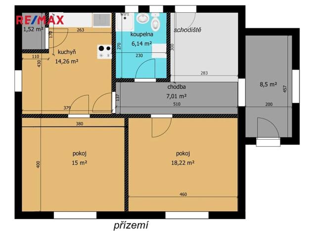 Prodej rodinného domu, Starý Kolín, B. Němcové, 87 m2